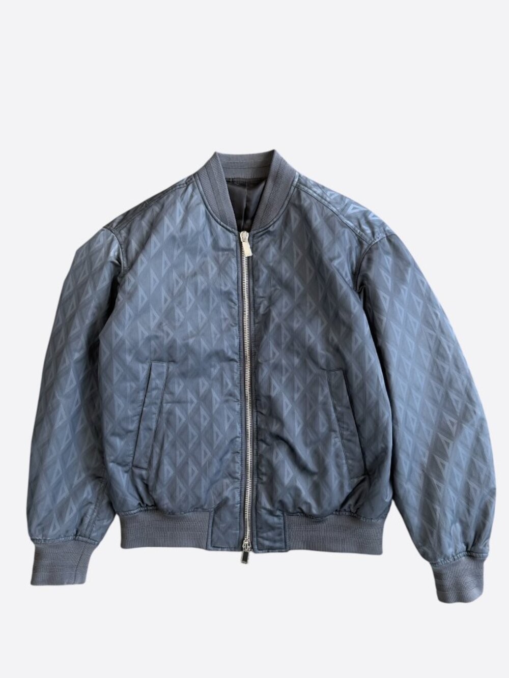Dior Grey CD Diamond Logo Bomber Jacket